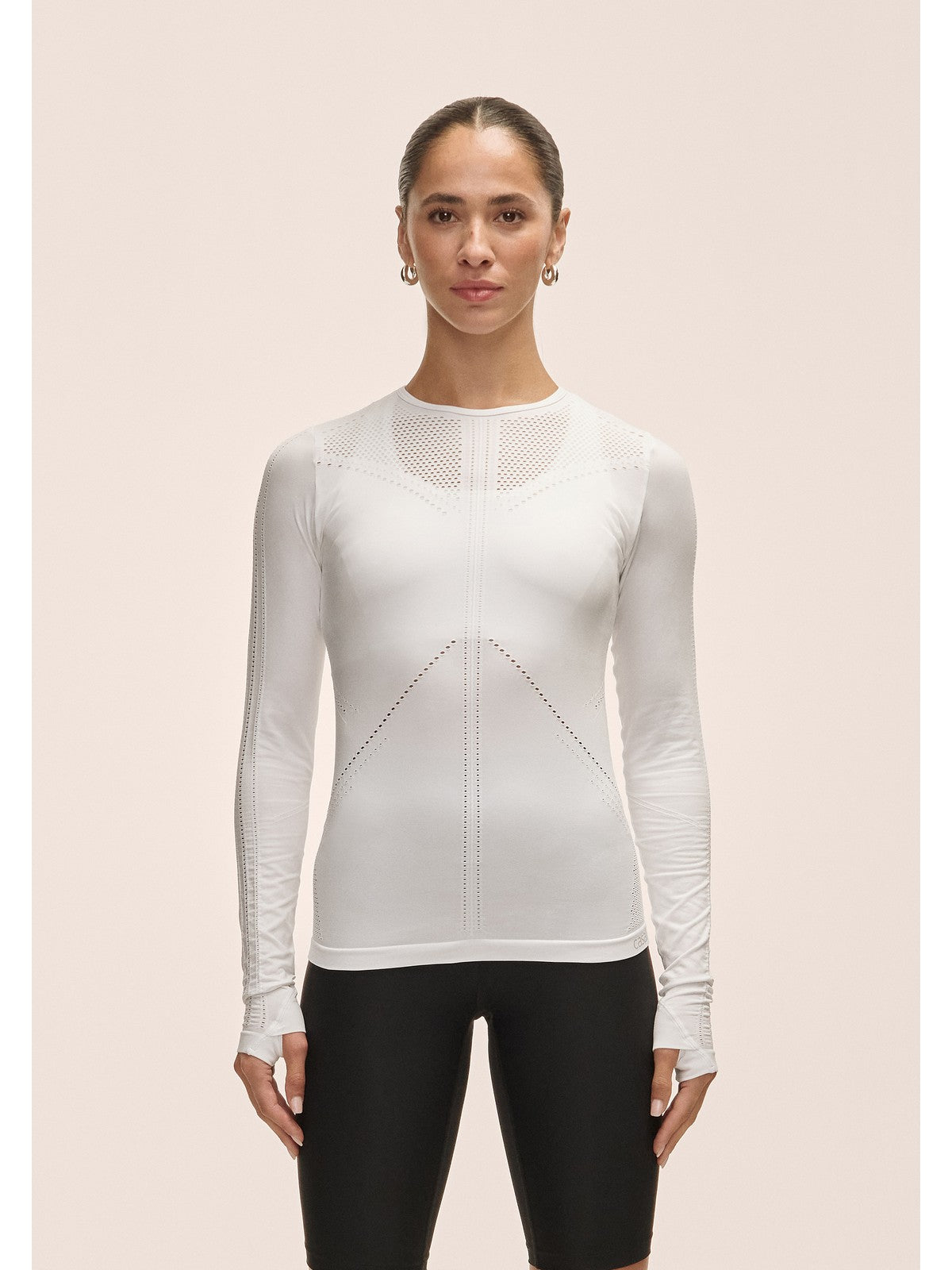 Koszulka damska Casall Maze Long Sleeve biały