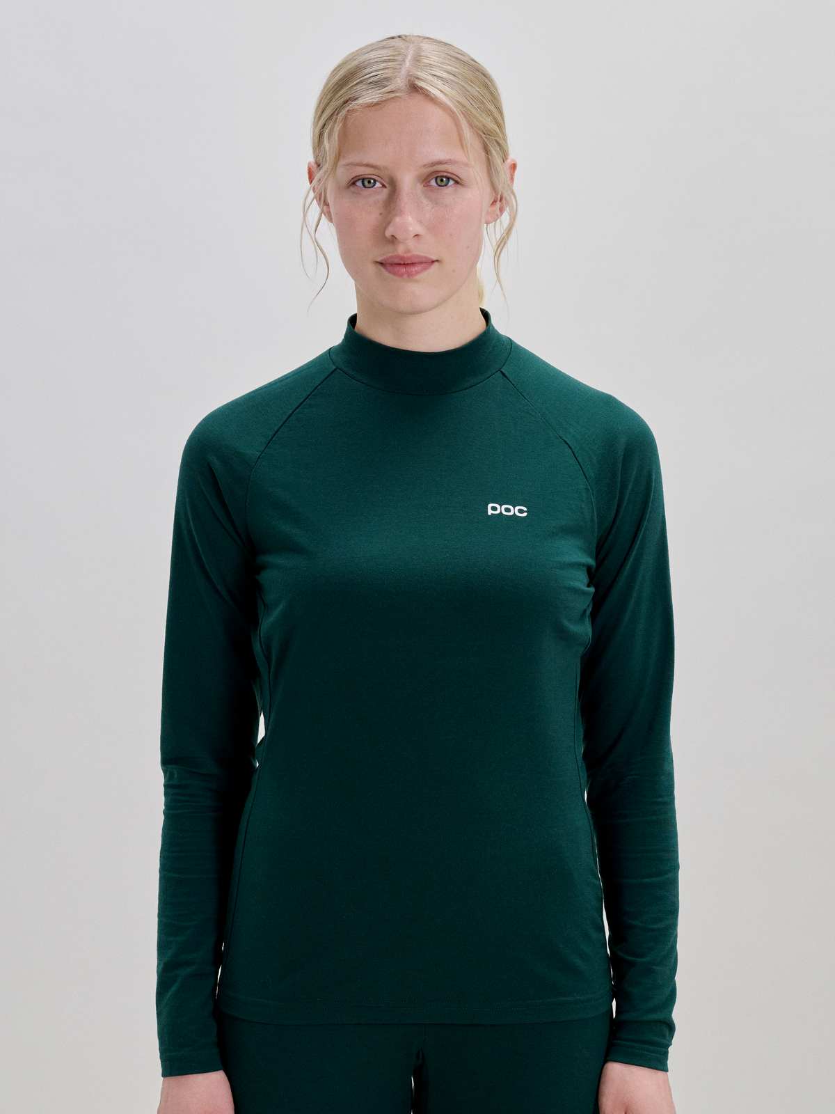 Koszulka damska POC W's Layer Merino Mock Neck Jersey zielony