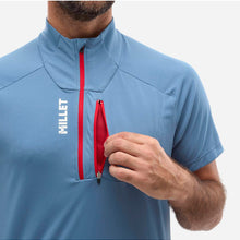 Koszulka MILLET KAMET TS ZIP SS M niebieski - Adventure Sports
