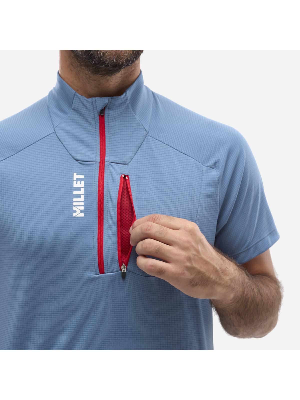 Koszulka MILLET KAMET TS ZIP SS M niebieski - Adventure Sports