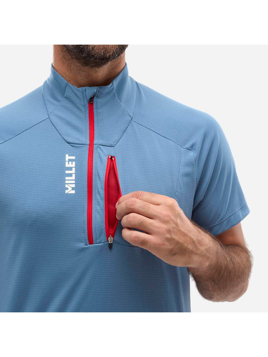 Koszulka MILLET KAMET TS ZIP SS M niebieski - Adventure Sports
