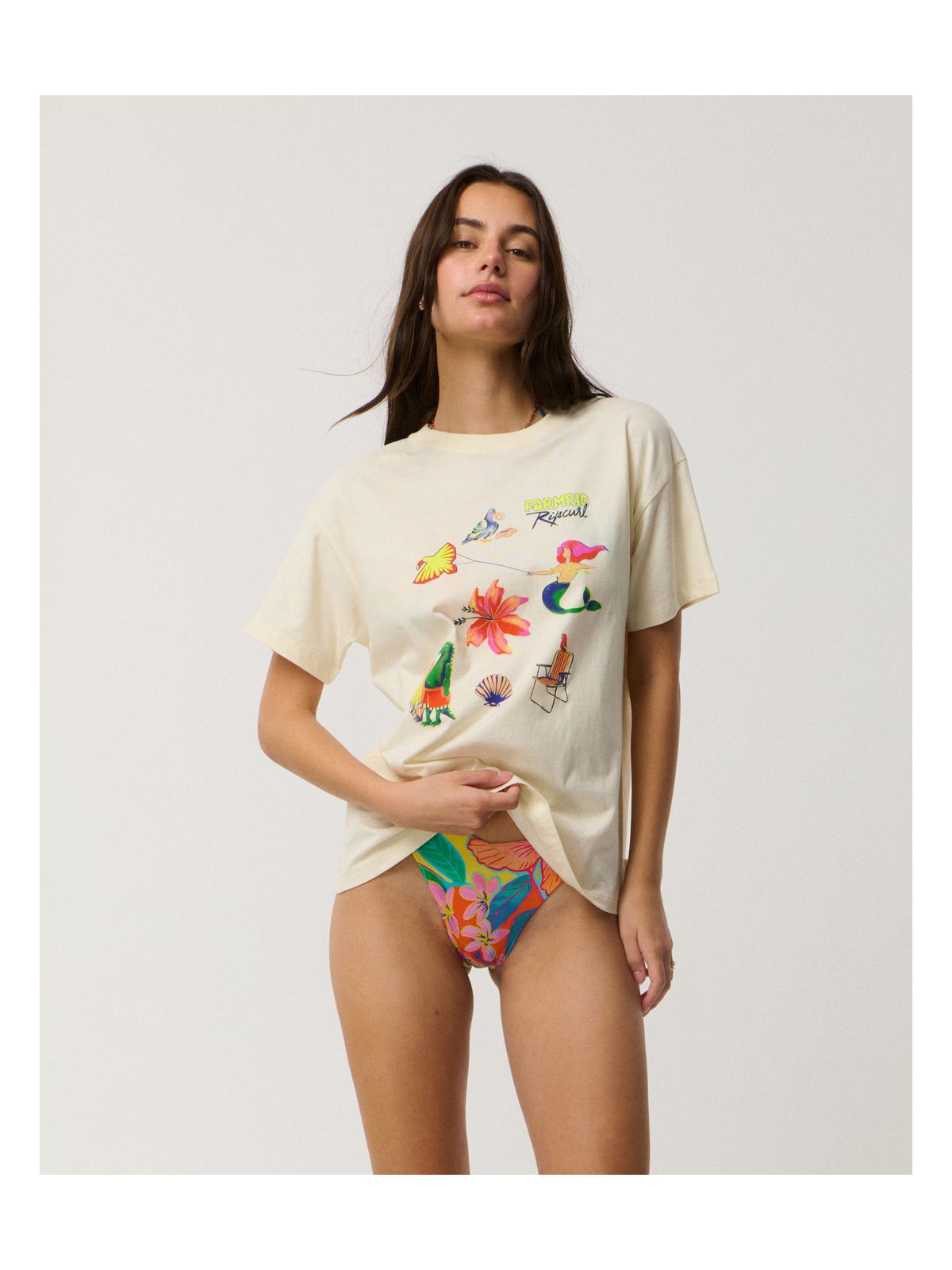 Koszulka damska RIP CURL Desire Relaxed Tee żółta
