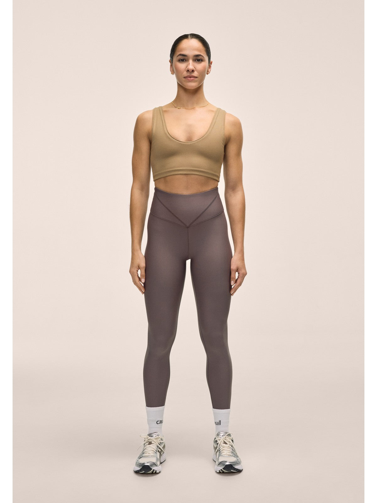 Legginsy damskie CASALL V-shape High Waist Tights kolor szary