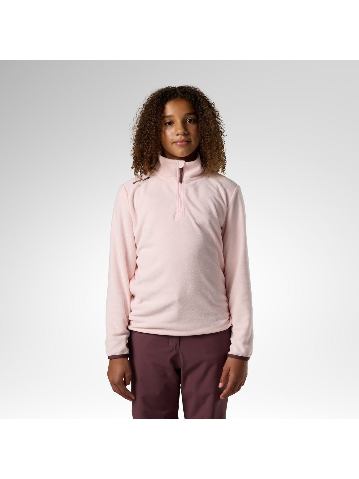 Bluza juniorska ROSSIGNOL Jr Quarter Zip Polar Fleece różowa