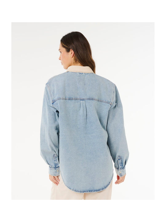 Koszula damska RIP CURL Surf Side Relaxed Denim Shirt niebieska
