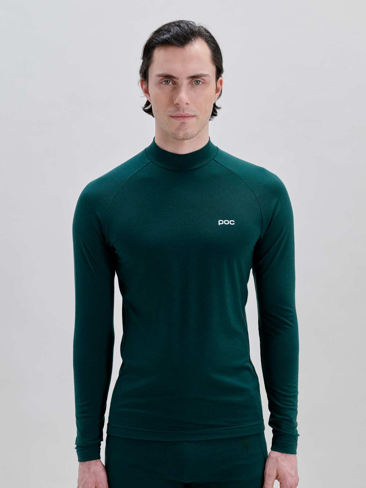 Koszulka męska POC M's Layer Merino Mock Neck Jersey zielony