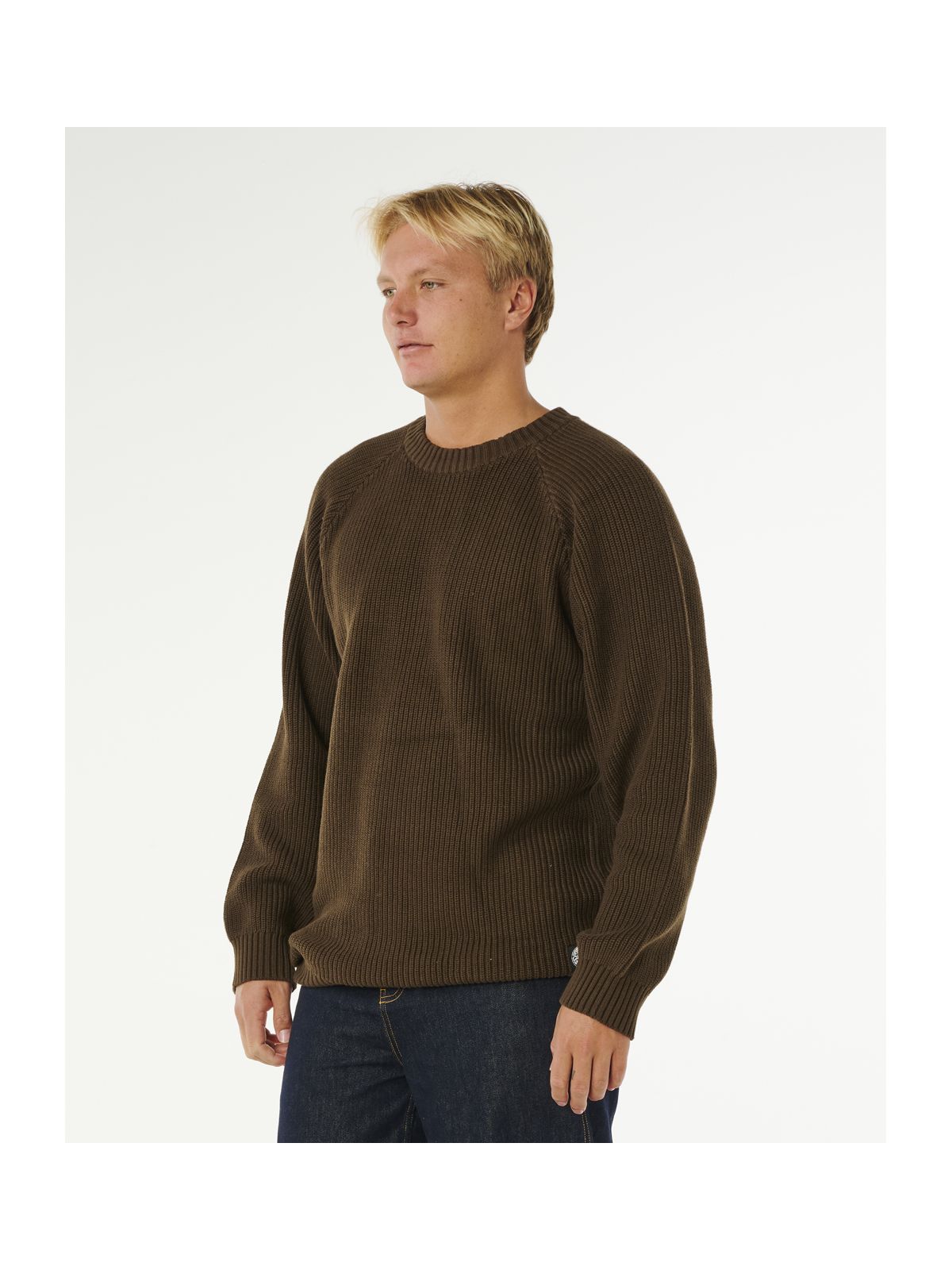 Sweter męski RIP CURL Premium Surf Knit Crew Brązowy brązowy
