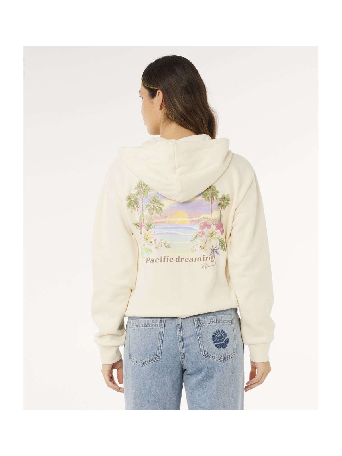 Bluza damska RIP CURL Poolside Zip Thru Relaxed Hood beżowa