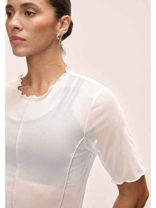 Koszulka treningowa damska CASALL Seam Detail Mesh Tee kolor biały

