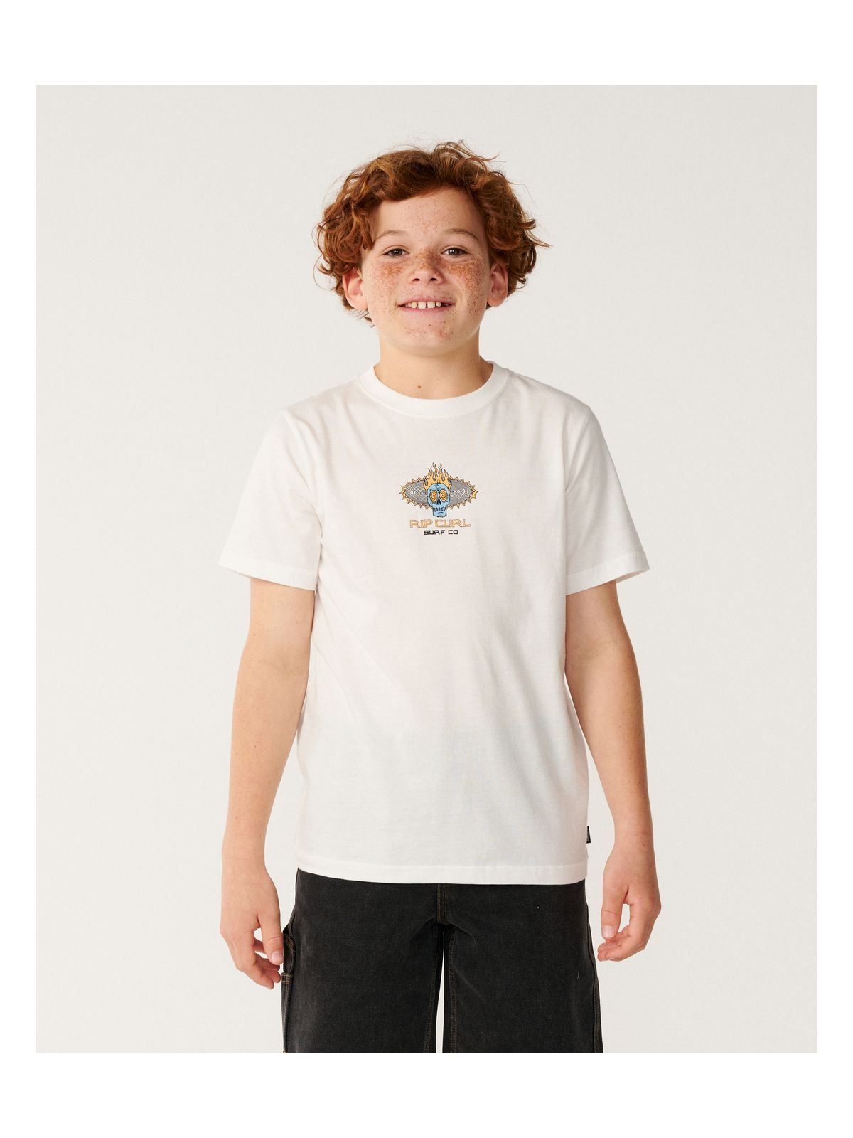 Koszulka juniorska RIP CURL New Cosmic Skull-Boy biała