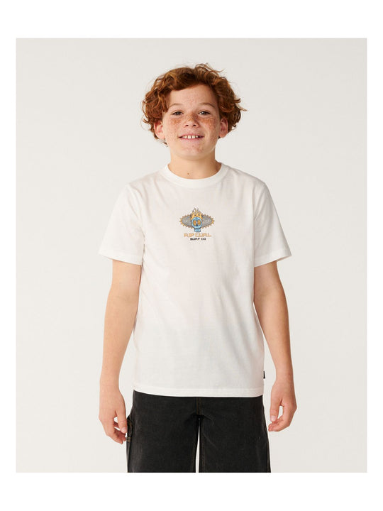 Koszulka juniorska RIP CURL New Cosmic Skull-Boy biała
