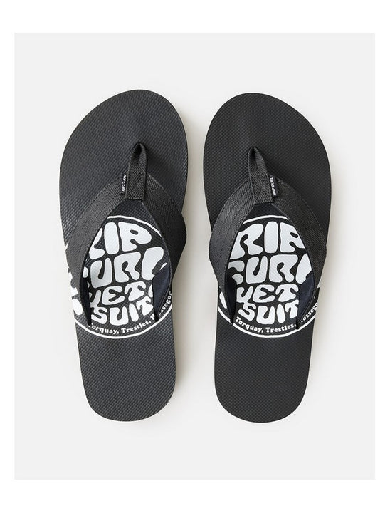 Japonki plażowe męskie RIP CURL Ripper Bloom Open Toe czarne
