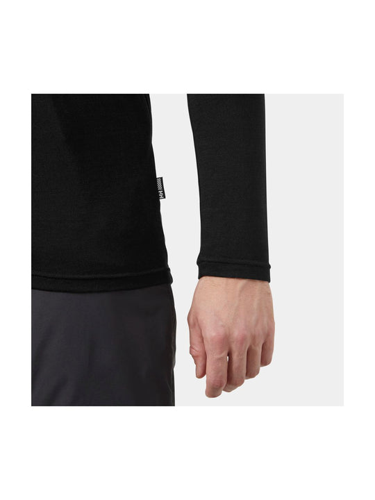 Bielizna termiczna męska HELLY HANSEN HH DURAWOOL LS HENLEY czarna
