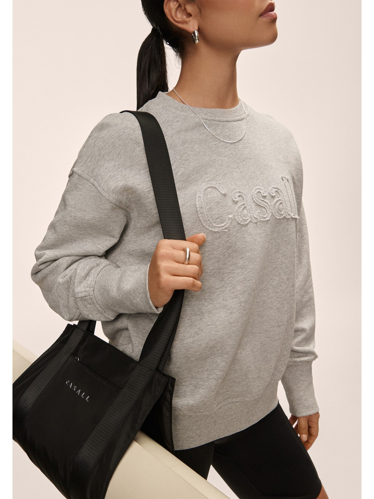 Bluza damska CASALL Terry Spring Graphic Crew kolor szary