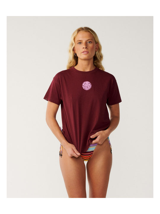 Koszulka damska RIP CURL Icons Of Surf Relaxed Tee fioletowa
