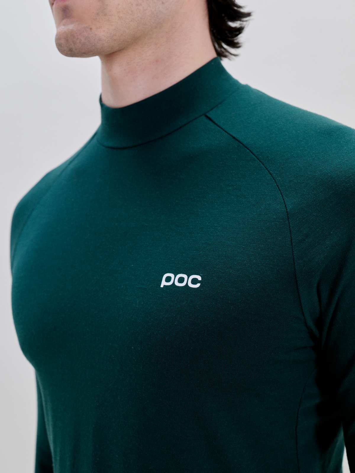 Koszulka męska POC M's Layer Merino Mock Neck Jersey zielony