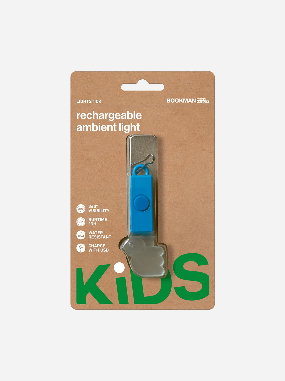 Zawieszka świecąca dla dzieci BOOKMAN Lightstick Bird niebieski