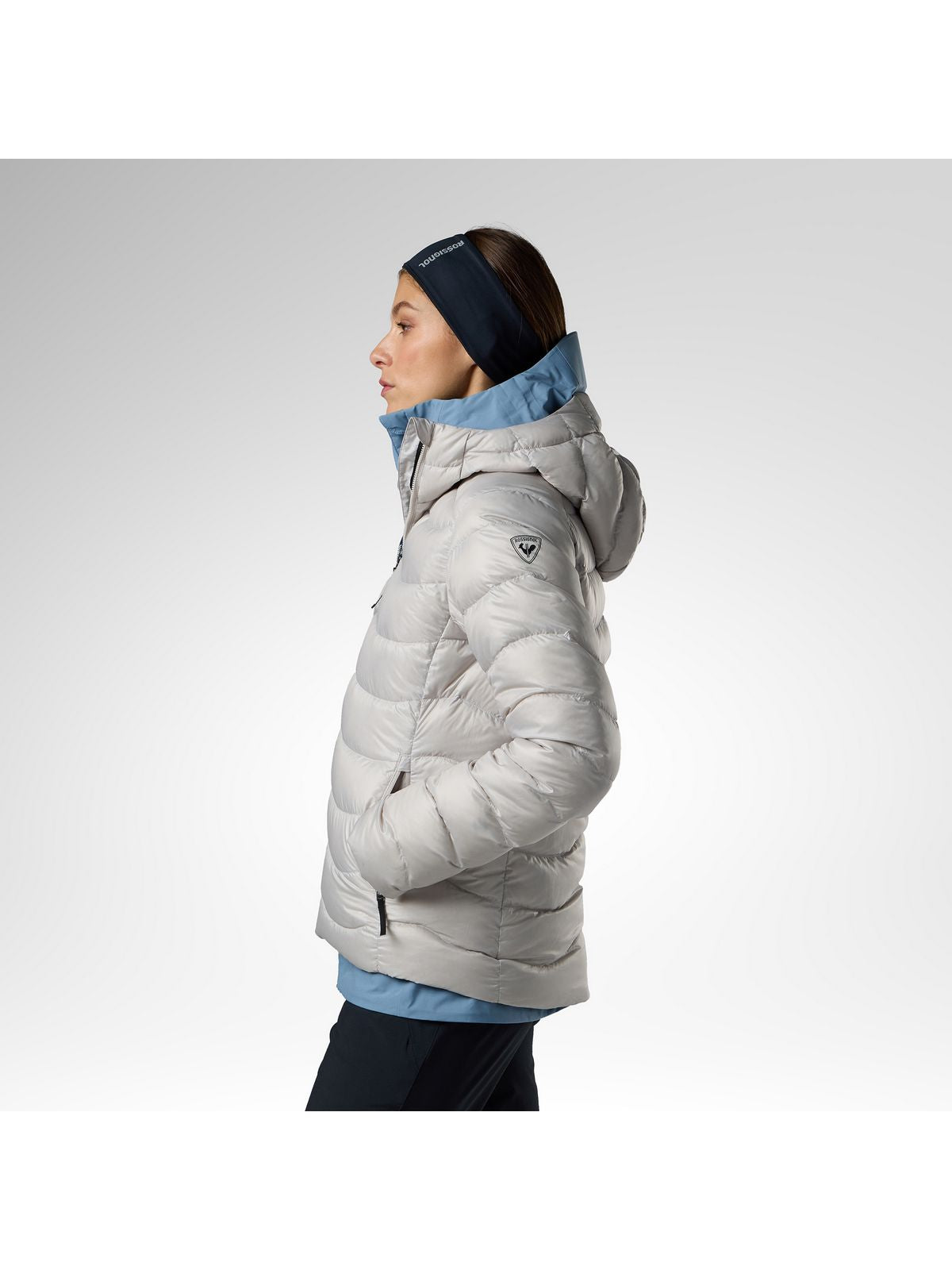 Kurtka narciarska damska ROSSIGNOL W Verok Down Hoodie Jacket szara