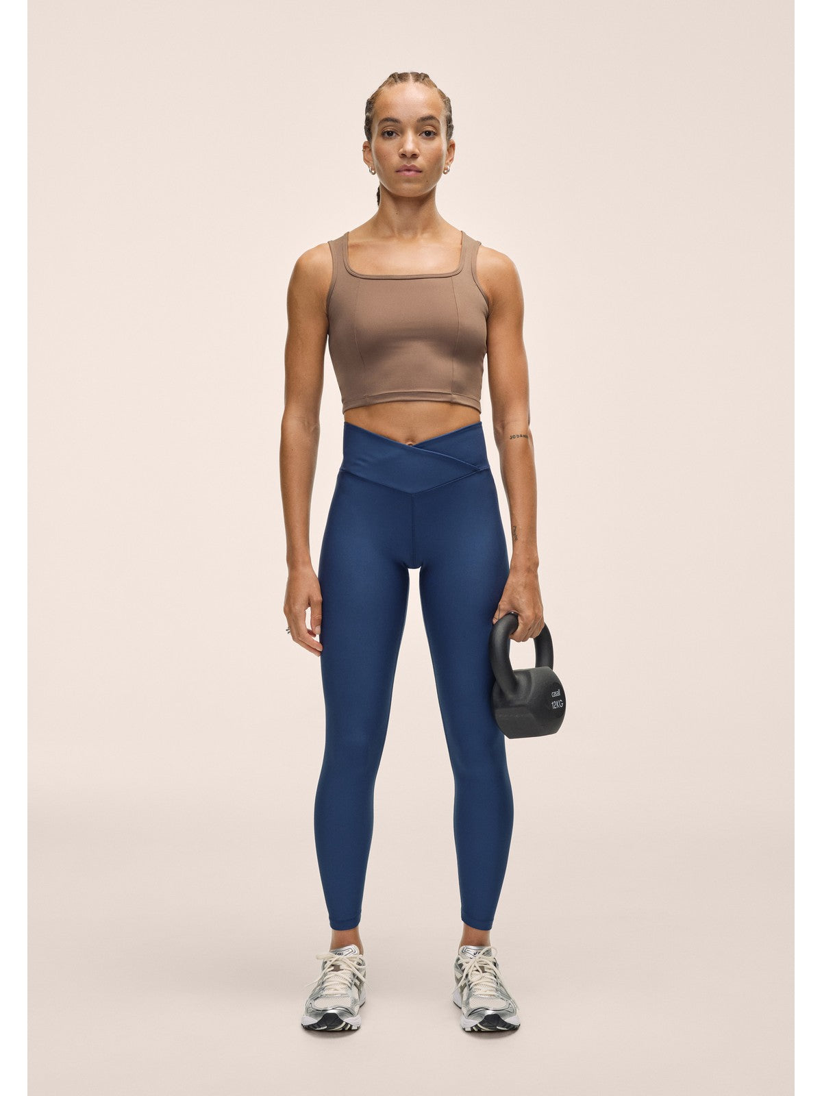 Legginsy damskie CASALL Overlap High Waist Tights kolor niebieski