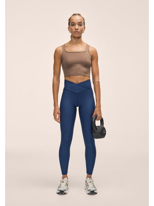 Legginsy damskie CASALL Overlap High Waist Tights kolor niebieski
