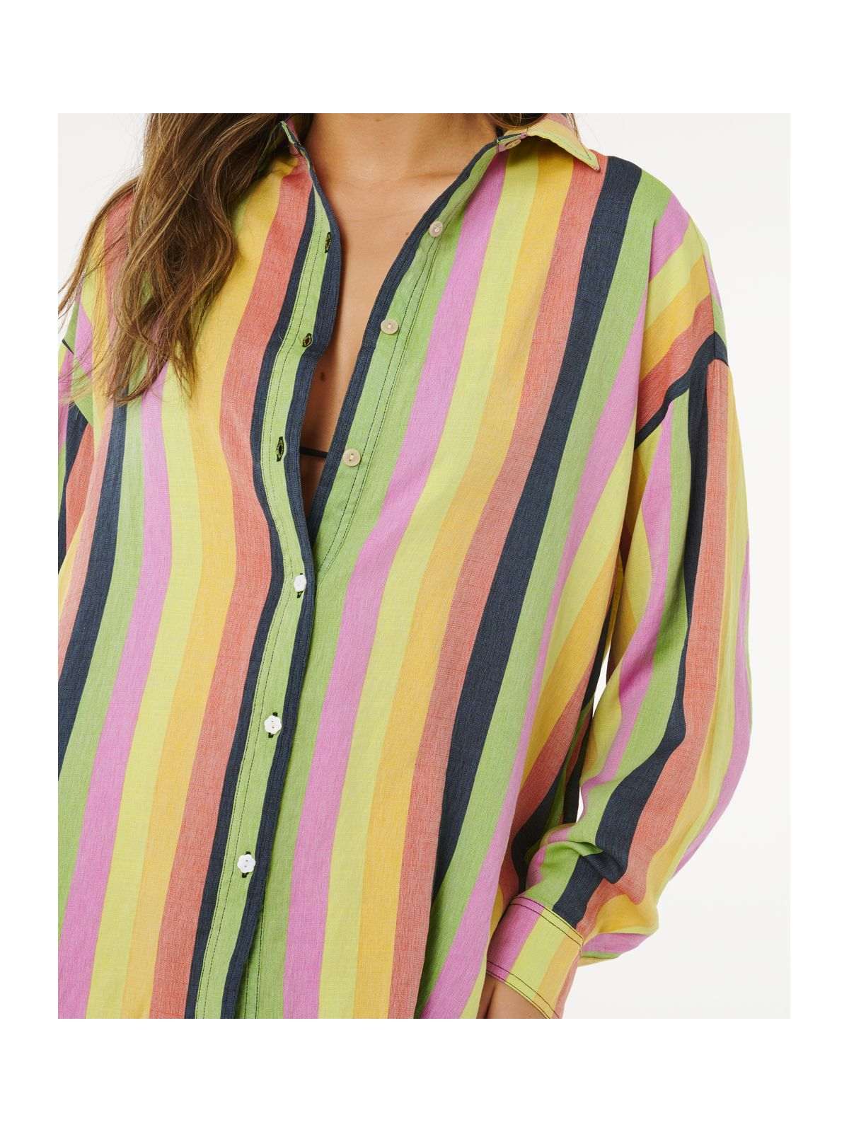 Koszula damska RIP CURL Neon Stripe Relaxed Shirt multikolor