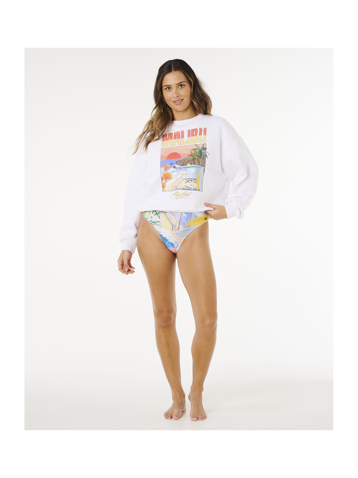 Bluza damska RIP CURL Hayley O O/S Drop Shldr Crew biała