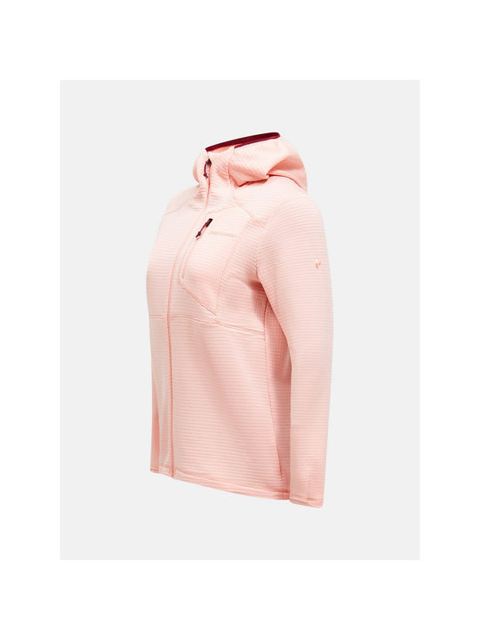 Bluza PEAK PERFORMANCE W Trail Polartec Zip Hood różowy
