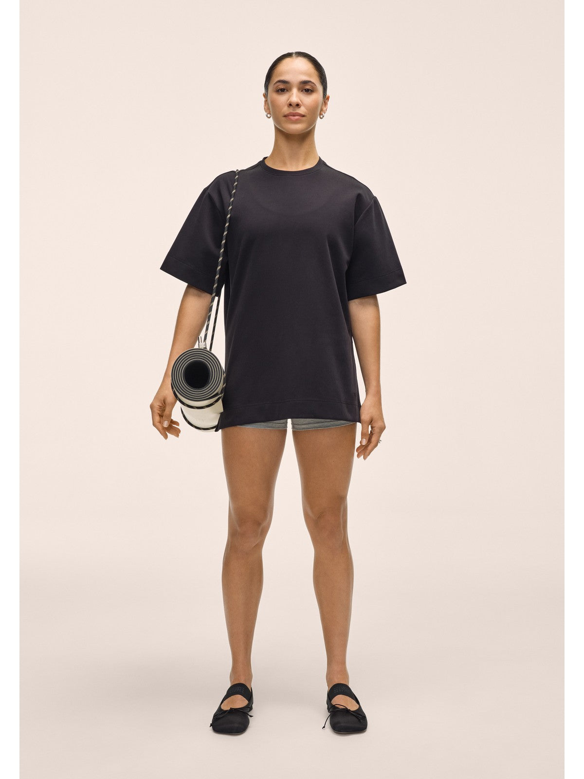 Koszulka treningowa damska CASALL Aria Oversize Tee kolor czarny