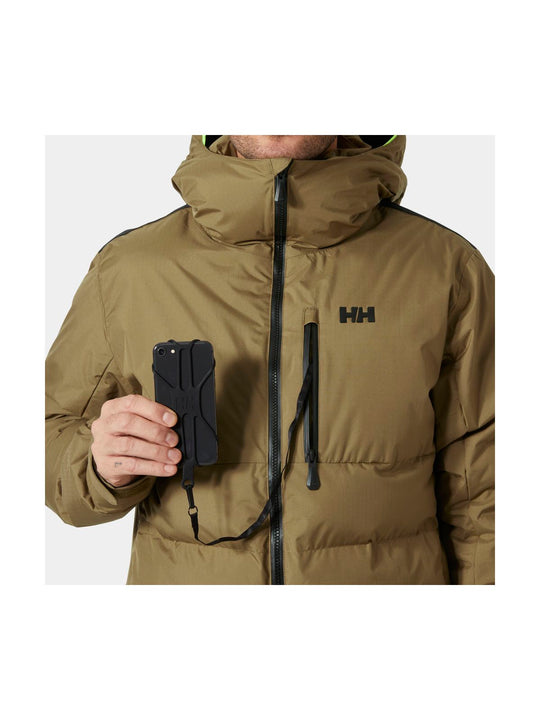 Kurtka narciarska męska HELLY HANSEN KVITFJELL RACE PUFFY JACKET brązowa
