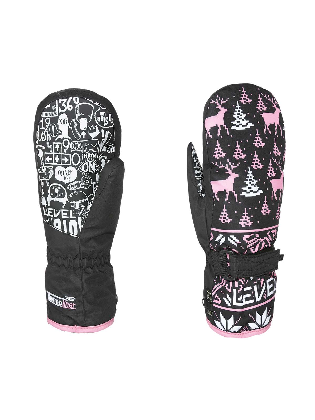 Rękawice narciarskie LEVEL Junior Mitt rożowo czarne