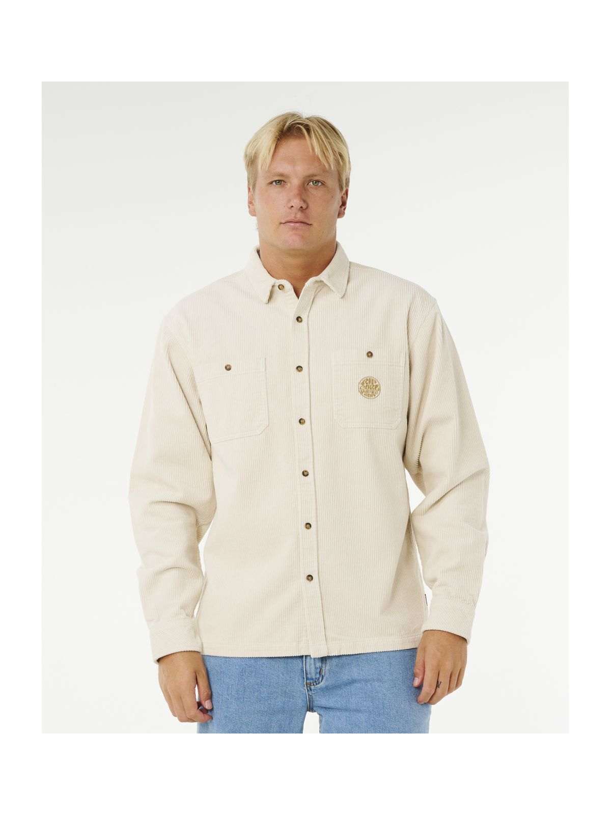 Koszula męska RIP CURL Premium Surf Cord L/S Shirt beżowa