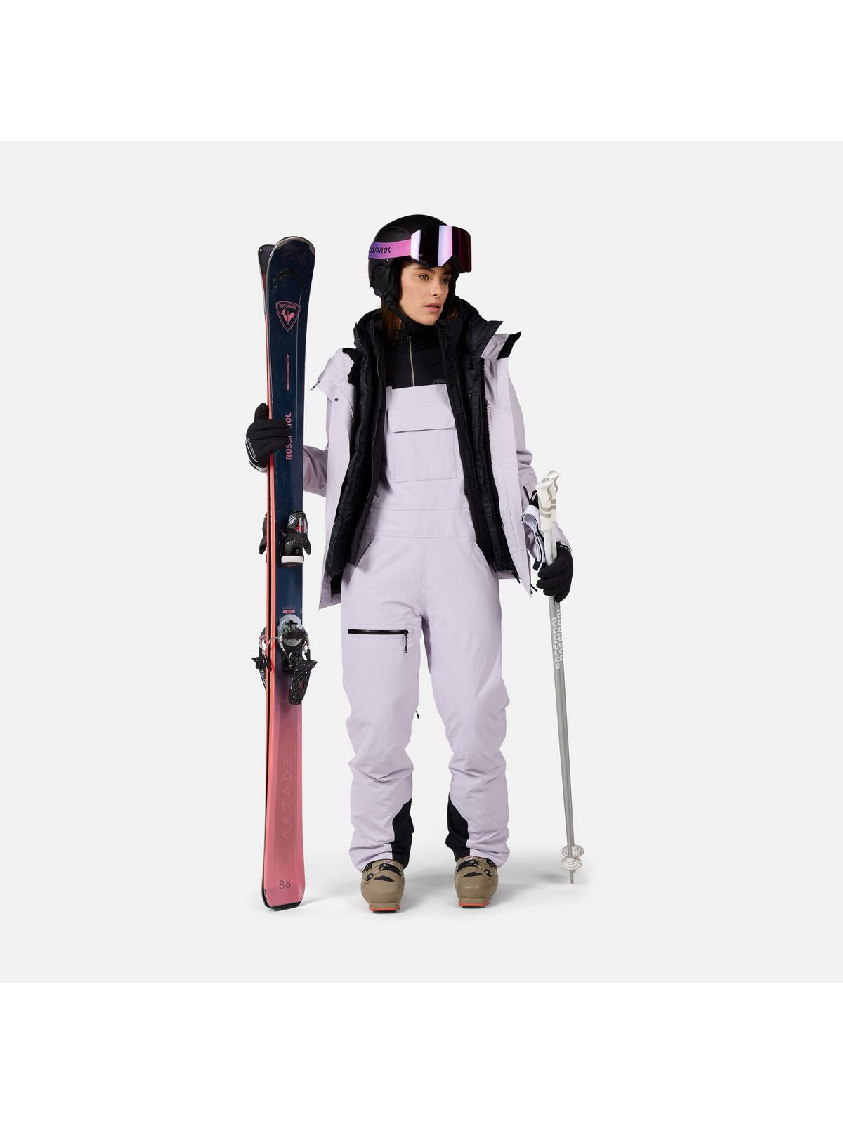 Spodnie narciarskie damskie ROSSIGNOL W Outerlimits Insulated Bib szare