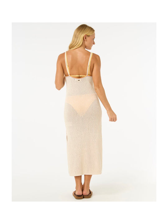 Sukienka RIP CURL Cala Vadella Crochet Dress biały
