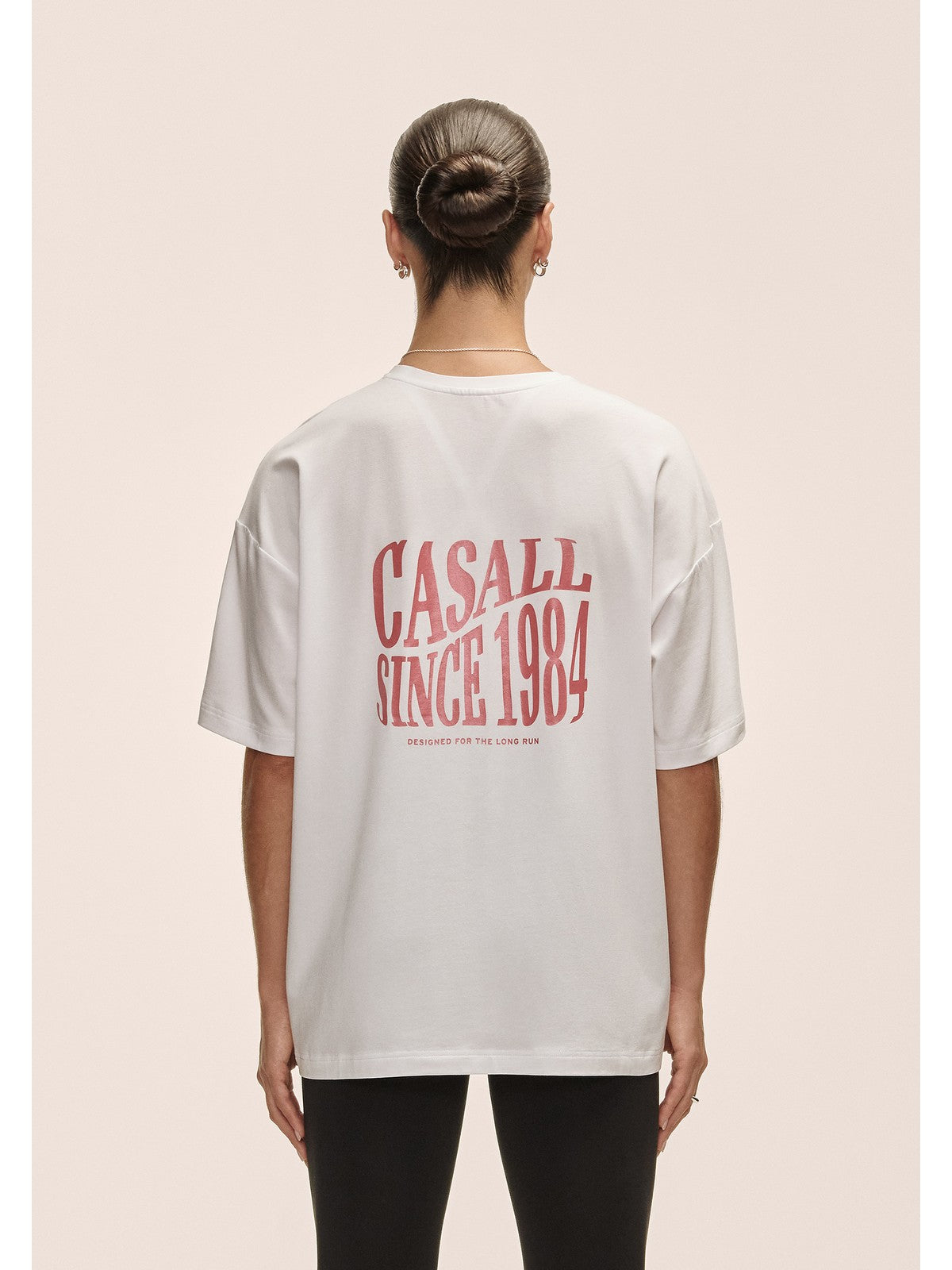 Koszulka damska Casall Oversized Cotton Blend Tee biały - Adventure Sports