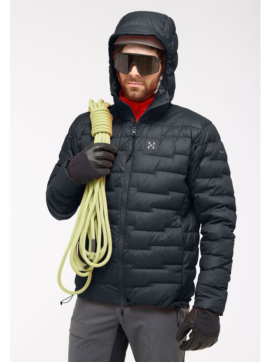Kurtka puchowa z kapturem męska HAGLÖFS ROC Flash Down Hood True Black
