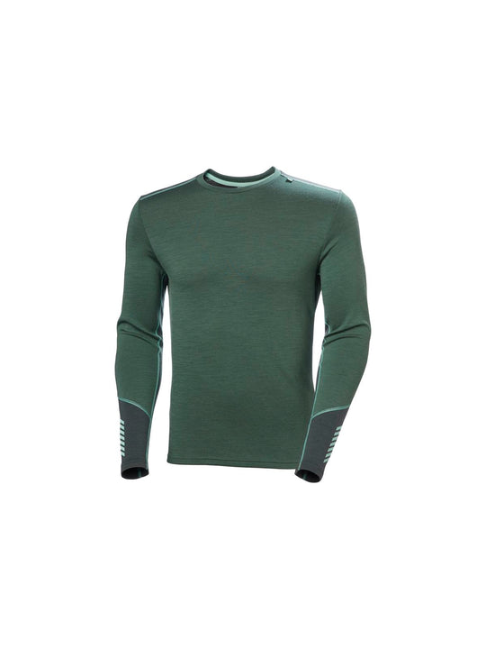 Koszulka męska HELLY HANSEN Lifa Merino Midweight Crew  kolor zielony
