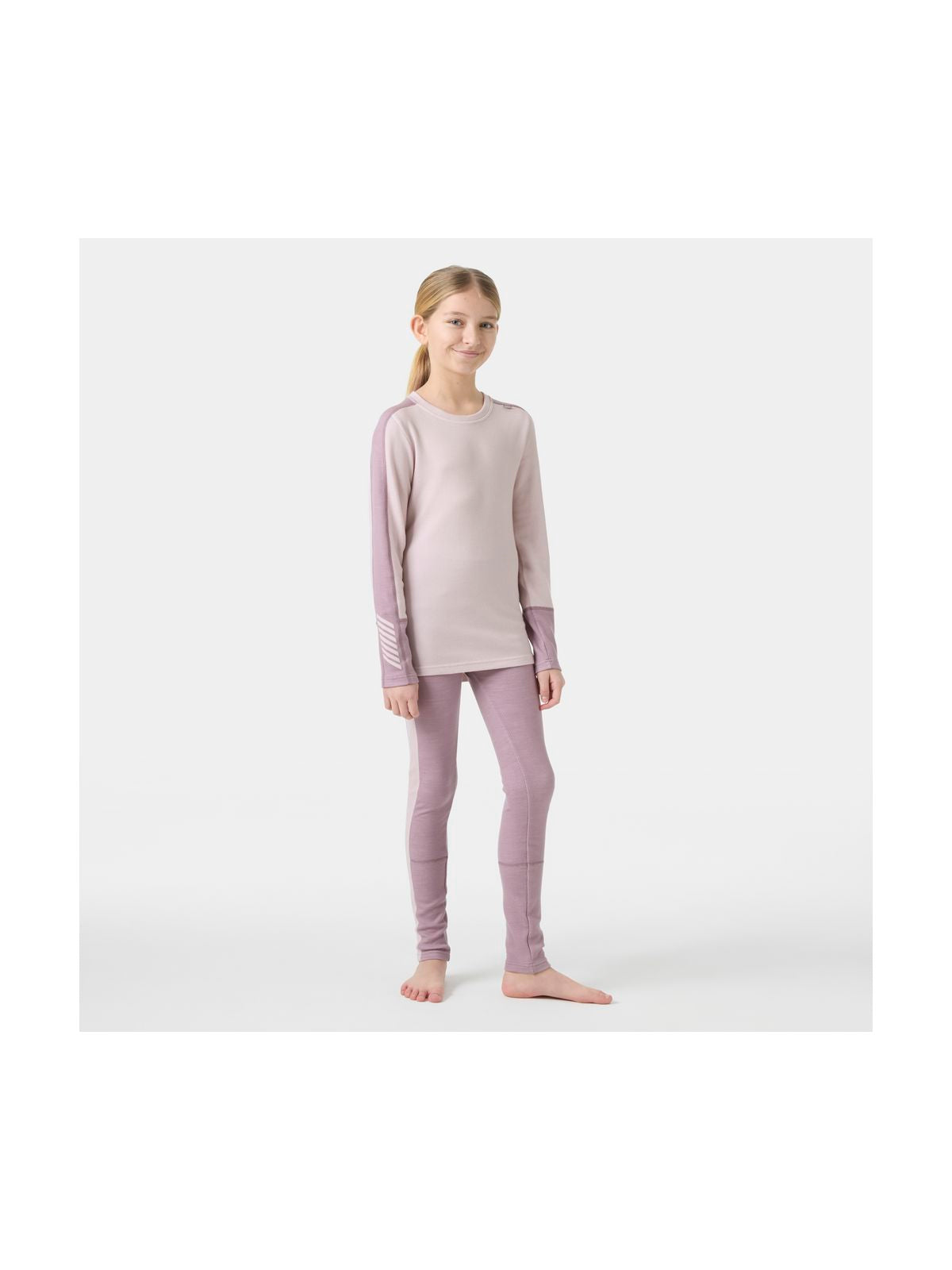 Bielizna termiczna dziecięca HELLY HANSEN JR LIFA MERINO MIDWEIGHT SET fioletowa