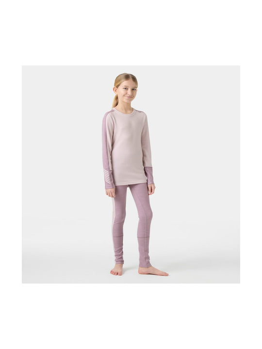 Bielizna termiczna dziecięca HELLY HANSEN JR LIFA MERINO MIDWEIGHT SET fioletowa
