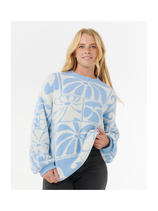 Sweter RIP CURL AOTS-TY WILLIAMS JACQUARD CREW niebieski
