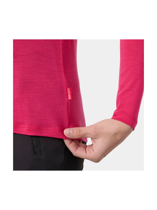 Bielizna termiczna damska HELLY HANSEN W HH DURAWOOL CREW LS różowa
