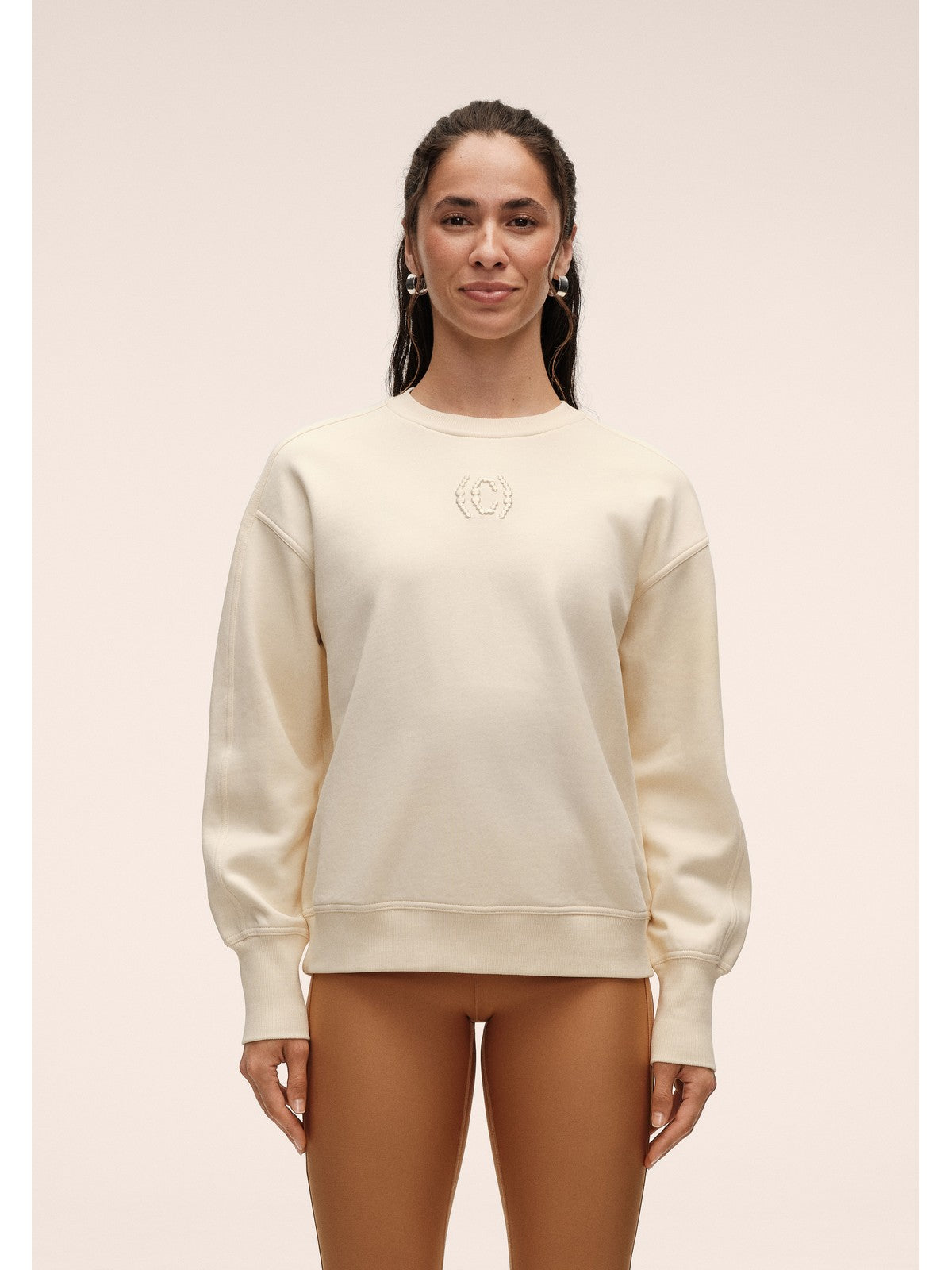 Bluza damska CASALL Terry Relaxed Crew beżowa