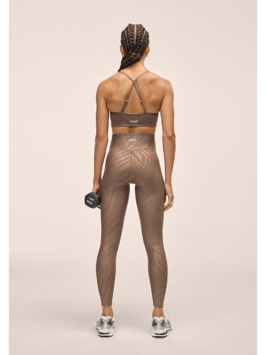 Legginsy damskie CASALL Heat Printed High Waist Tights kolor brązowy
