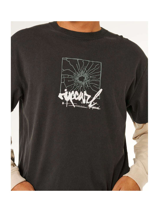 Koszulka męska RIP CURL Inner Visions Smashed L/S Tee czarna
