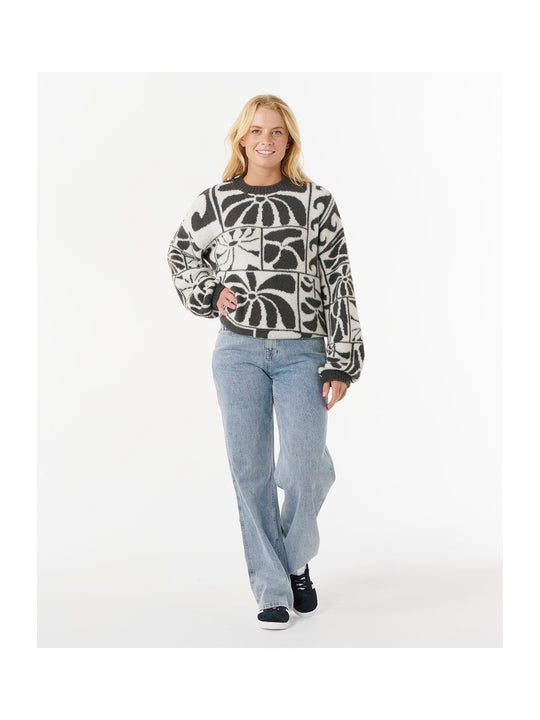 Sweter RIP CURL AOTS-TY WILLIAMS JACQUARD CREW czarny
