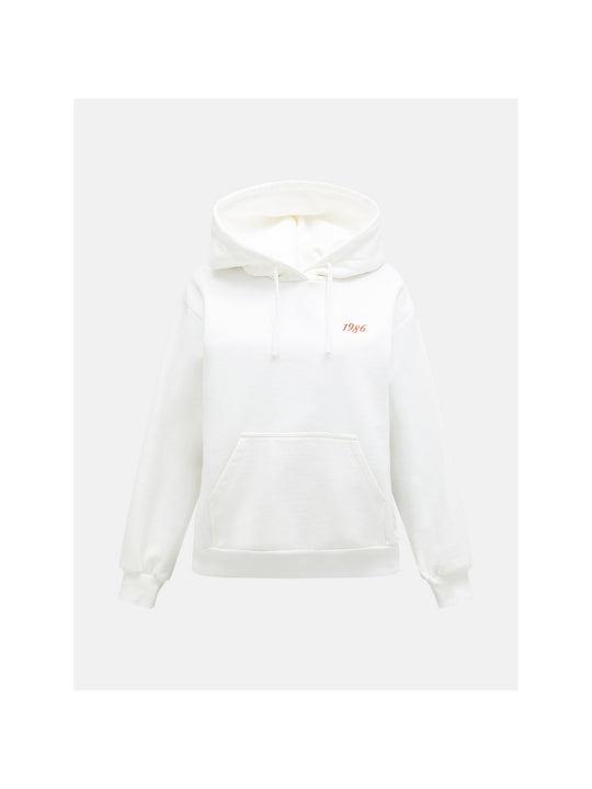 Bluza z kapturem damska PEAK PERFORMANCE 40Y Graphic Hood biała
