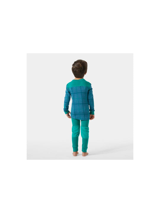 Bielizna dziecięca HELLY HANSEN K Graphic Lifa Merino Set kolor zielony
