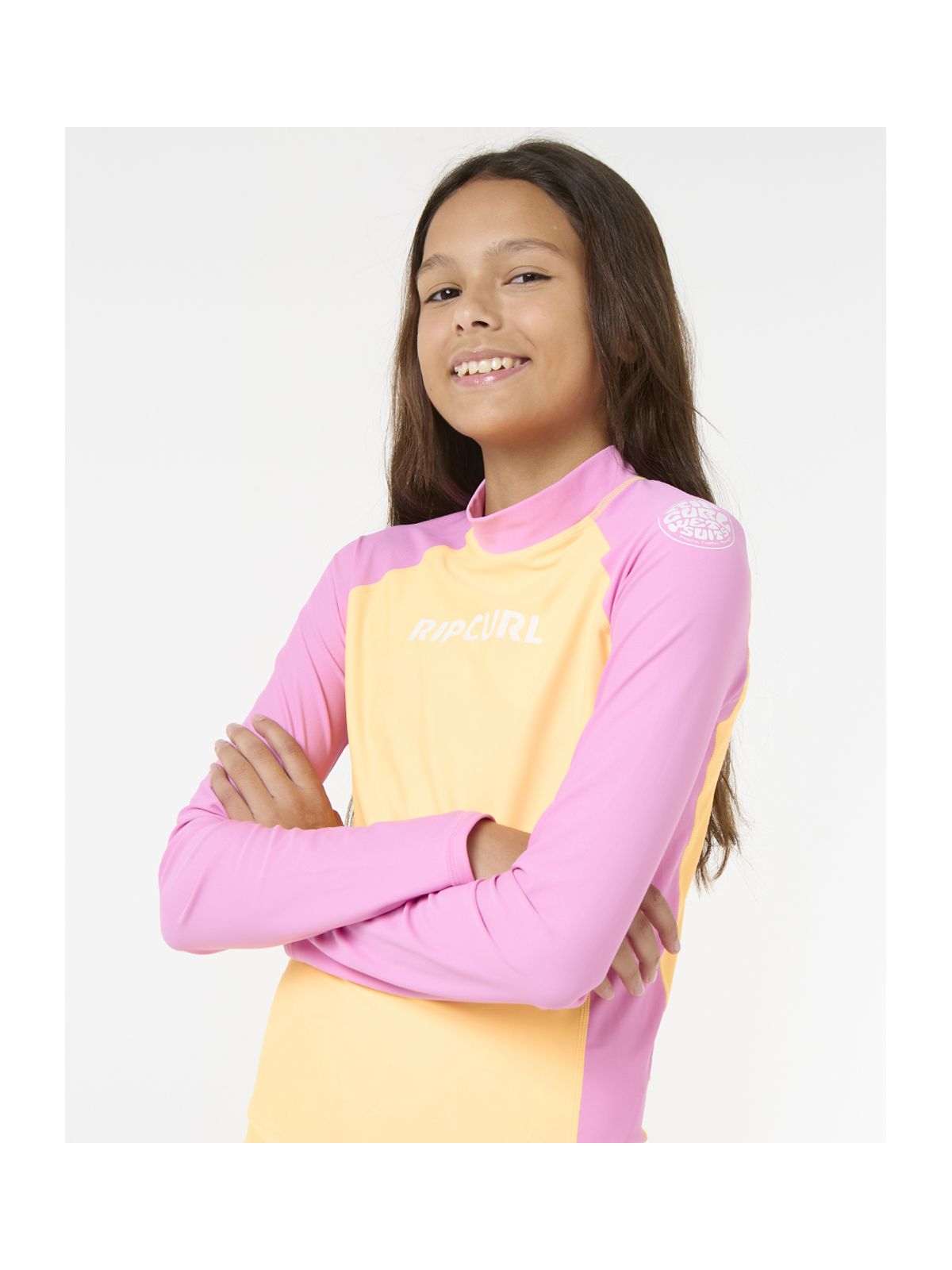 Lycra RIP CURL Classic Surf Ls Rash Vest-Girl pomarańczowy