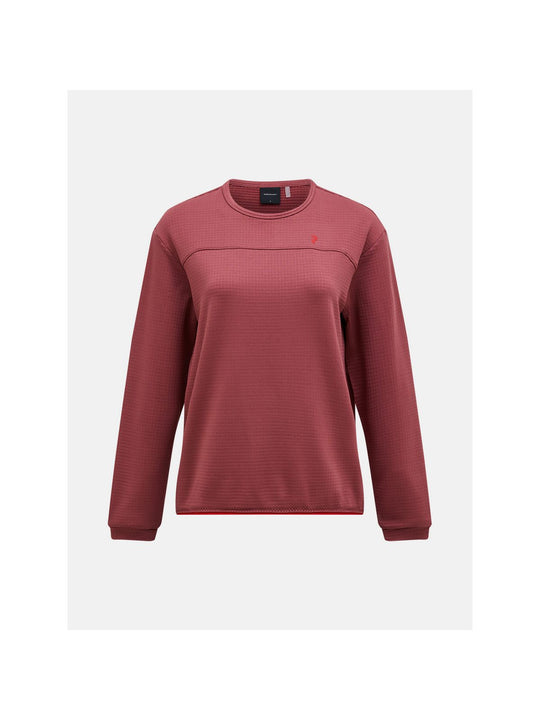 Bluza damska PEAK PERFORMANCE W Trail Polartec Power Grid Crew kolor czerwony
