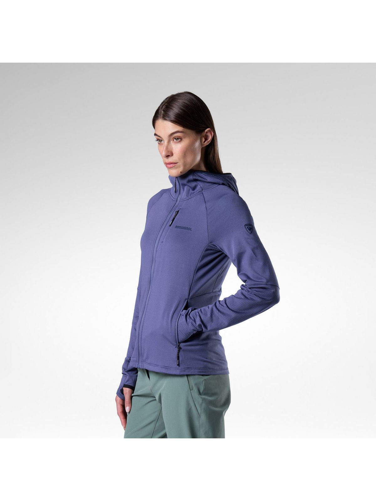 Bluza damska ROSSIGNOL W Textured Hoodie Mid Layer granatowa