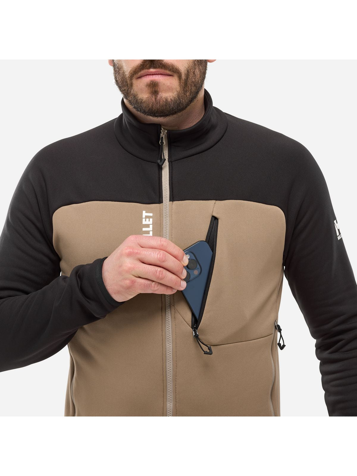 Bluza męska MILLET M Seneca Fleece Jkt M beżowa